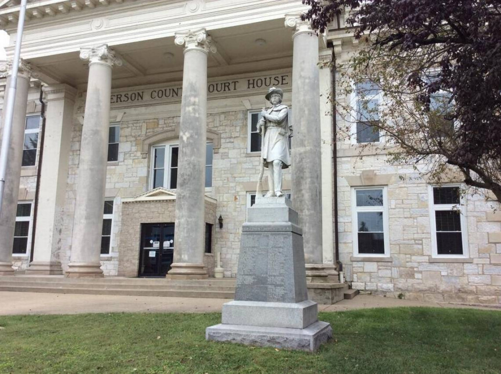  The base of the Confederate statue outside the Anderson County Courthouse lists the names of Confederate soldiers who were injured or died during the Civil War. Other markers in front of the courthouse honor those who served in the Mexican-American War, World War I and World War II. Karla Ward kward1@herald-leader.com